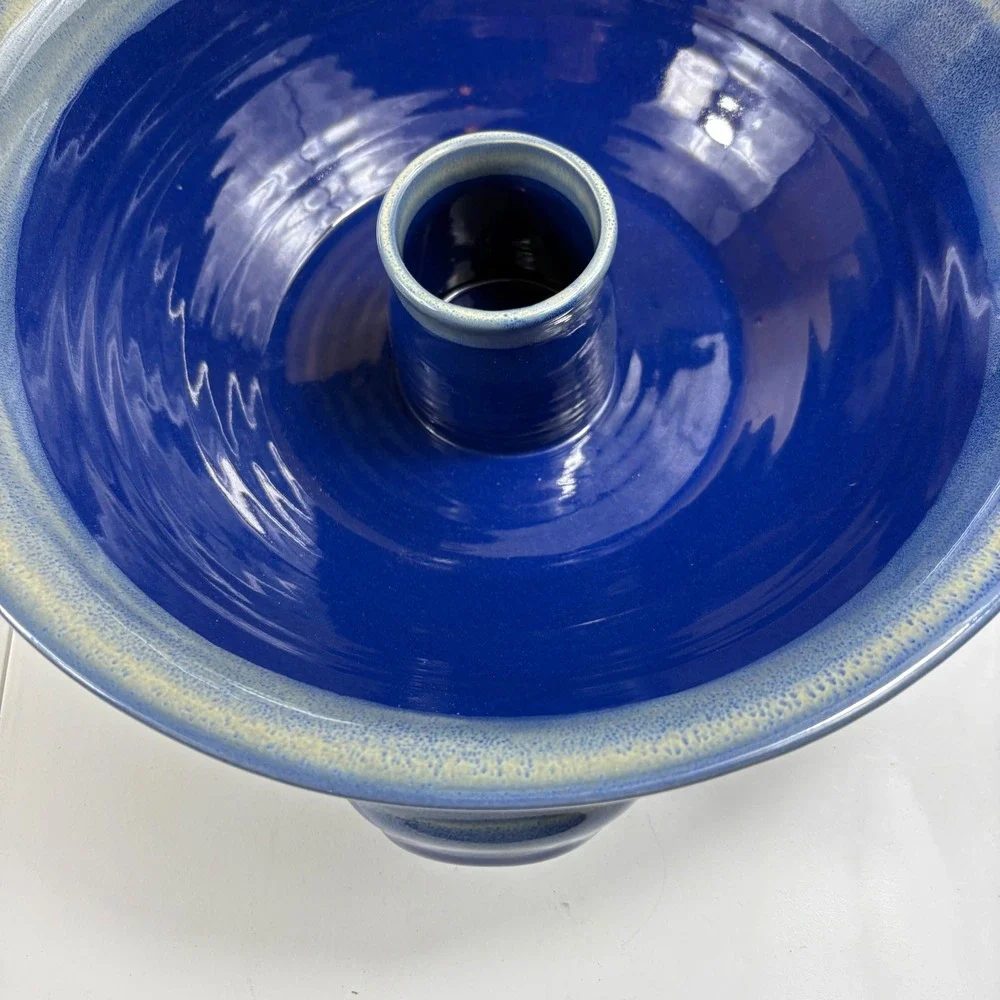 Tumbleweed Pottery Cobalt Blue Upright‎ Chicken Roaster Stoneware
